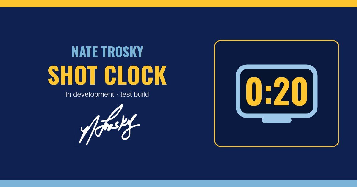 Nate Trosky Shot Clock link card